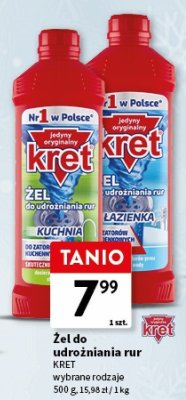 Żel do udrażniania rur KRET promocja w Intermarche