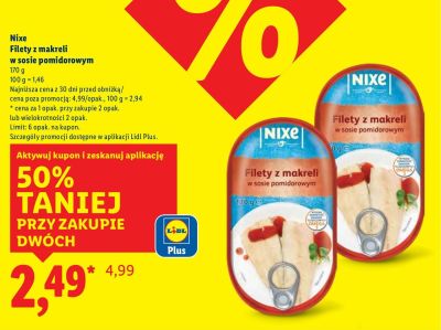 Filety z makreli w sosie pomidorowym promocja w Lidl