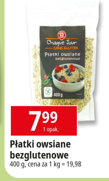 Płatki owsiane bezglutenowe Wiodąca marka chaque jour promocja