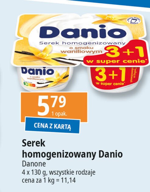 Serek wanilia Danone danio promocja w Leclerc