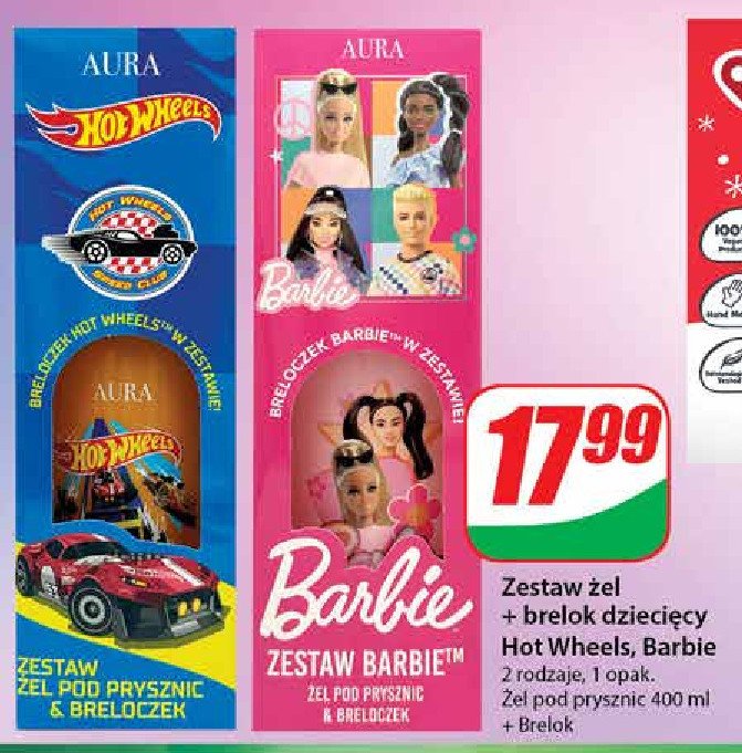 Żel pod prysznic hot wheels + brelok AURA promocja w Dino