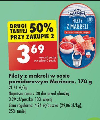 Filety z makreli w sosie pomidorowym Marinero promocja