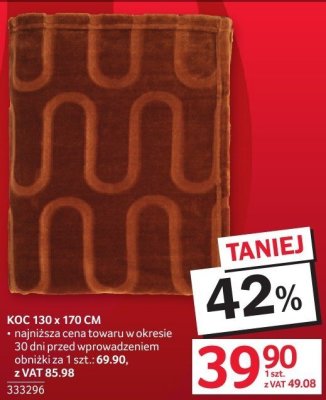 Koc 130 x 170 cm promocja w Selgros