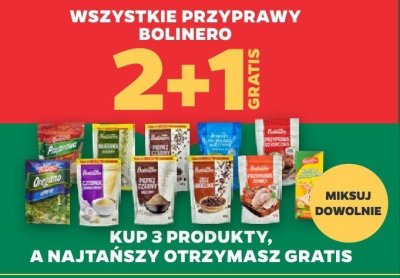 Wszystkie przyprawy Bolinero 2+1 GRATIS promocja w Netto