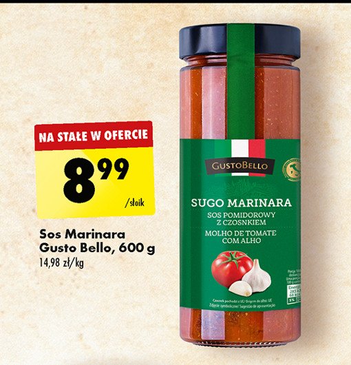 Sos marinara pomidorowy z czosnkiem Gustobello promocja