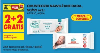 Chusteczki nawilżane 50/52 szt. 2+2 GRATIS promocja w Biedronka