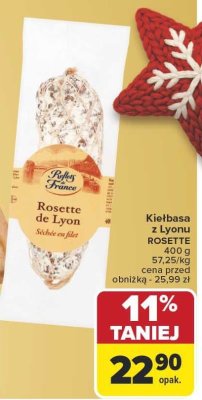 Kiełbasa z Lyonu ROSETTE Reflets de France promocja w Carrefour