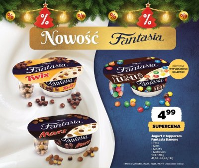 Jogurt z topperem Fantasia Danone M&M's promocja w Netto