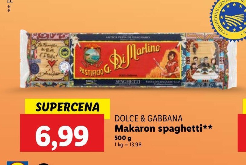 Makaron spaghetti Dolce&gabbana promocja