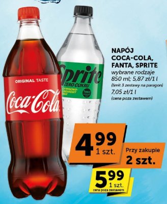 Napój Coca-Cola, Fanta, Sprite wybrane rodzaje promocja w Groszek