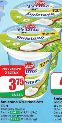 Śmietana 12% Primo  promocja w Dino