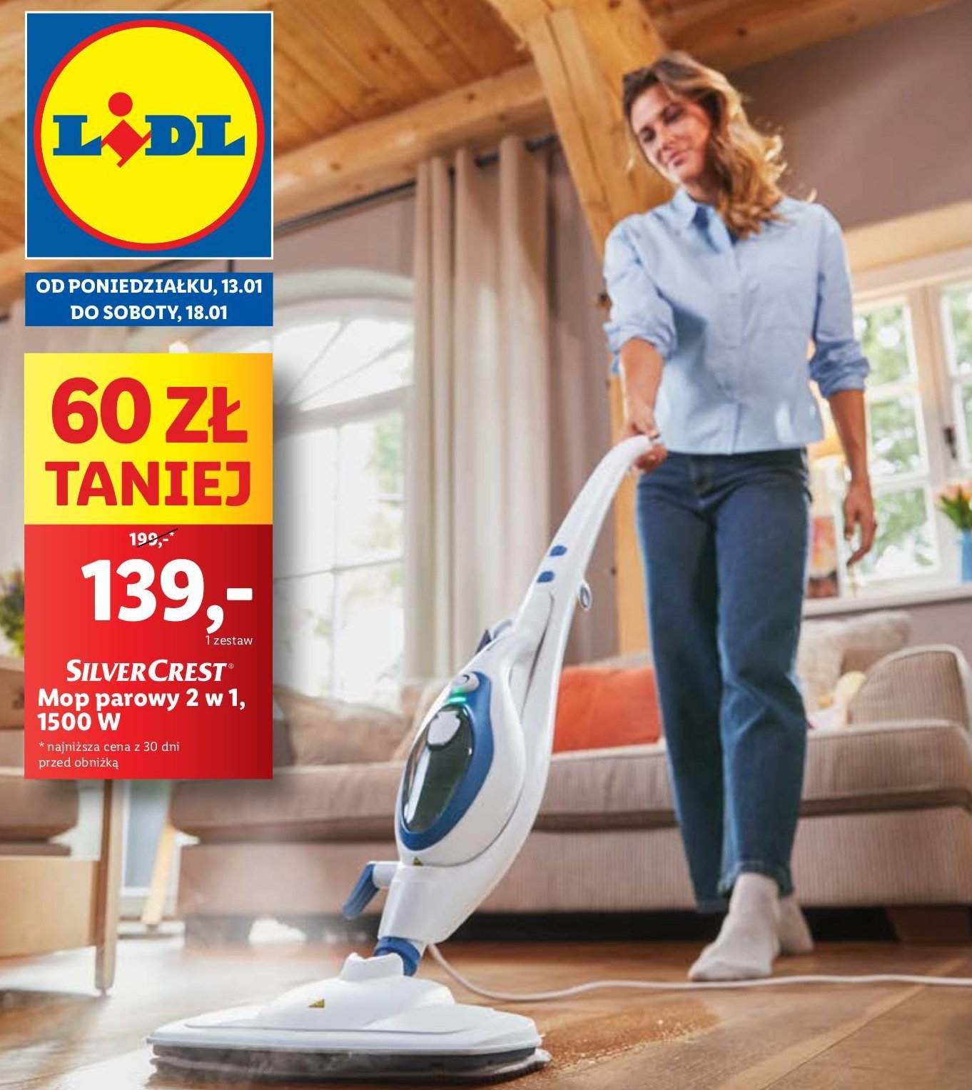 Mop parowy 1500 w Silvercrest promocja