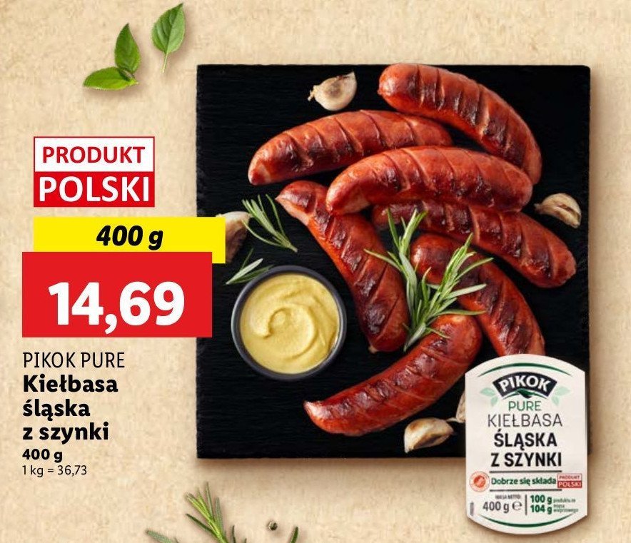 Kie艂basa 艣l膮ska z szynki Pikok pure promocja