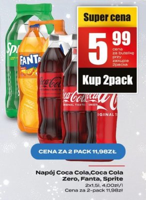 Napój Coca Cola, Coca Cola Zero, Fanta, Sprite promocja w Supeco