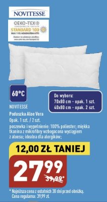 Poduszka aloe vera 40 x 80 cm Novitesse promocja