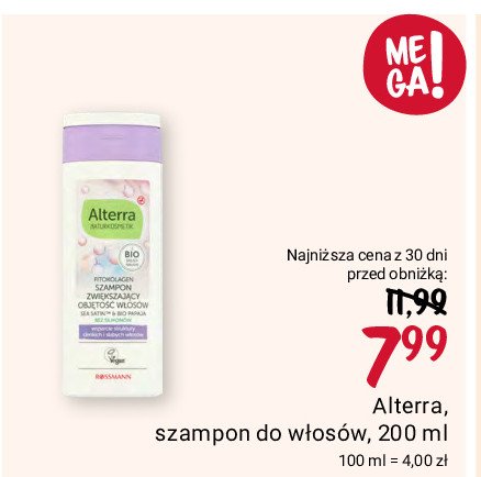 Szampon do włosów papaya i bambus Alterra promocja