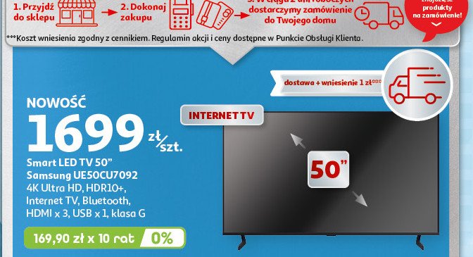 Telewizor 50" ue50cu7092 Samsung promocja