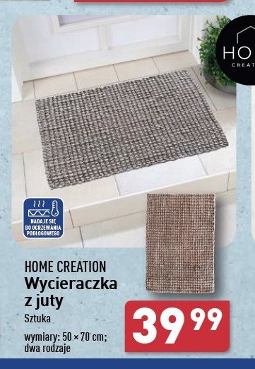 Wycieraczka z juty 50 x 70 cm Home creation promocja w Aldi