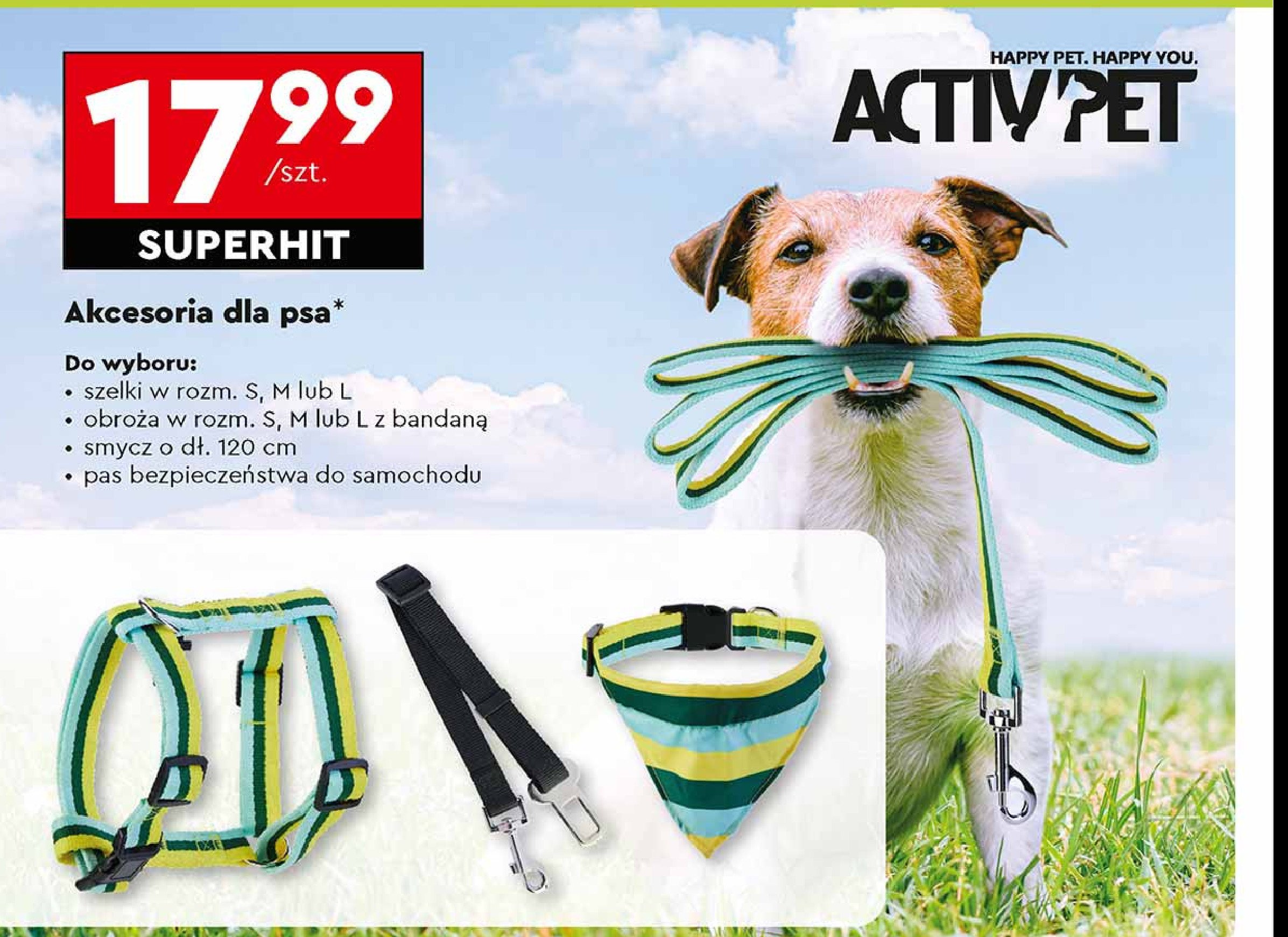Szelki dla psa s - l Activ pet promocja w Biedronka