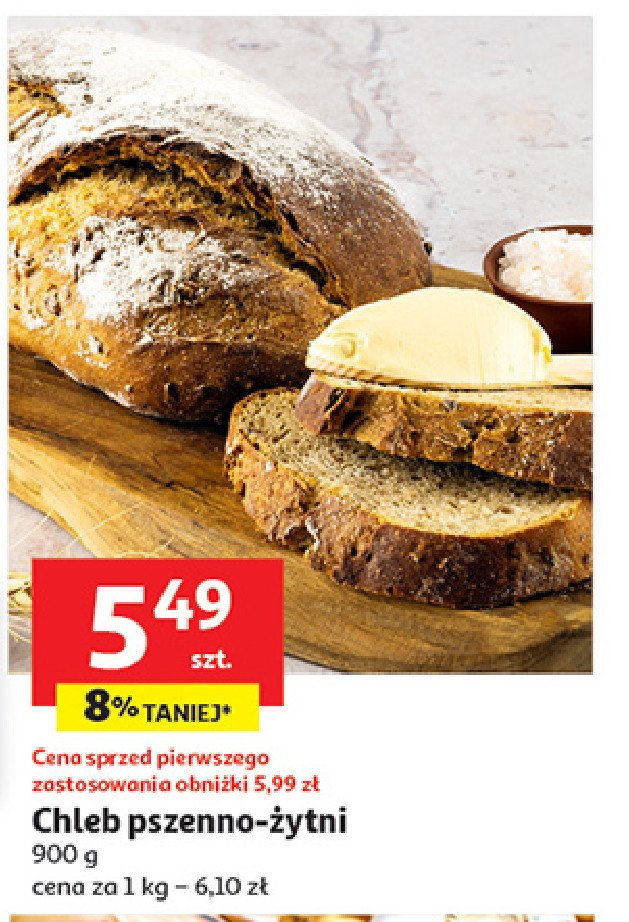 Chleb pszenno - żytni Auchan promocja