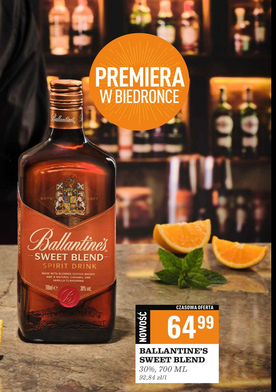 Whisky Ballantine's sweet blend promocja w Biedronka