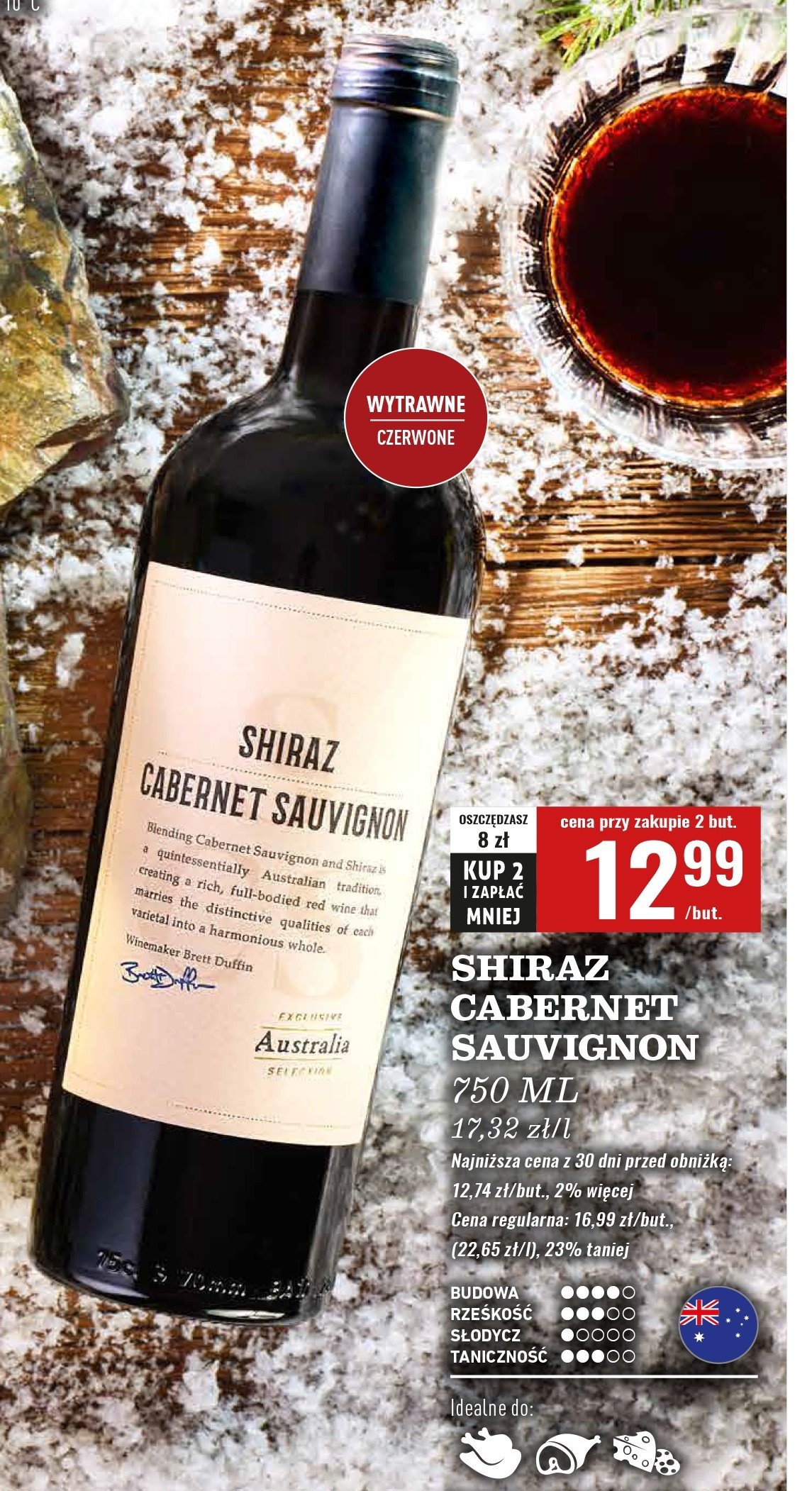 Wino Shiraz cabernet sauvignon australia promocja w Biedronka