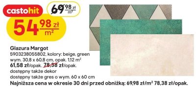 Glazura Margot beige/green promocja w Castorama