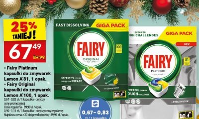 Kapsułki do zmywarek Fairy Platinum Lemon A 81 promocja w Twój Market