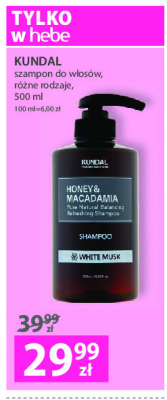 Szampon do włosów white musk Kundal honey & macadamia promocja