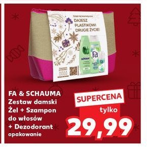 Zestaw w kosmetyczce: szampon do włosów + żel pod prysznic + dezodorant Fa + schauma promocja