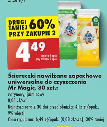 Chusteczki do czyszczenia jaśminowe Mr magic promocja