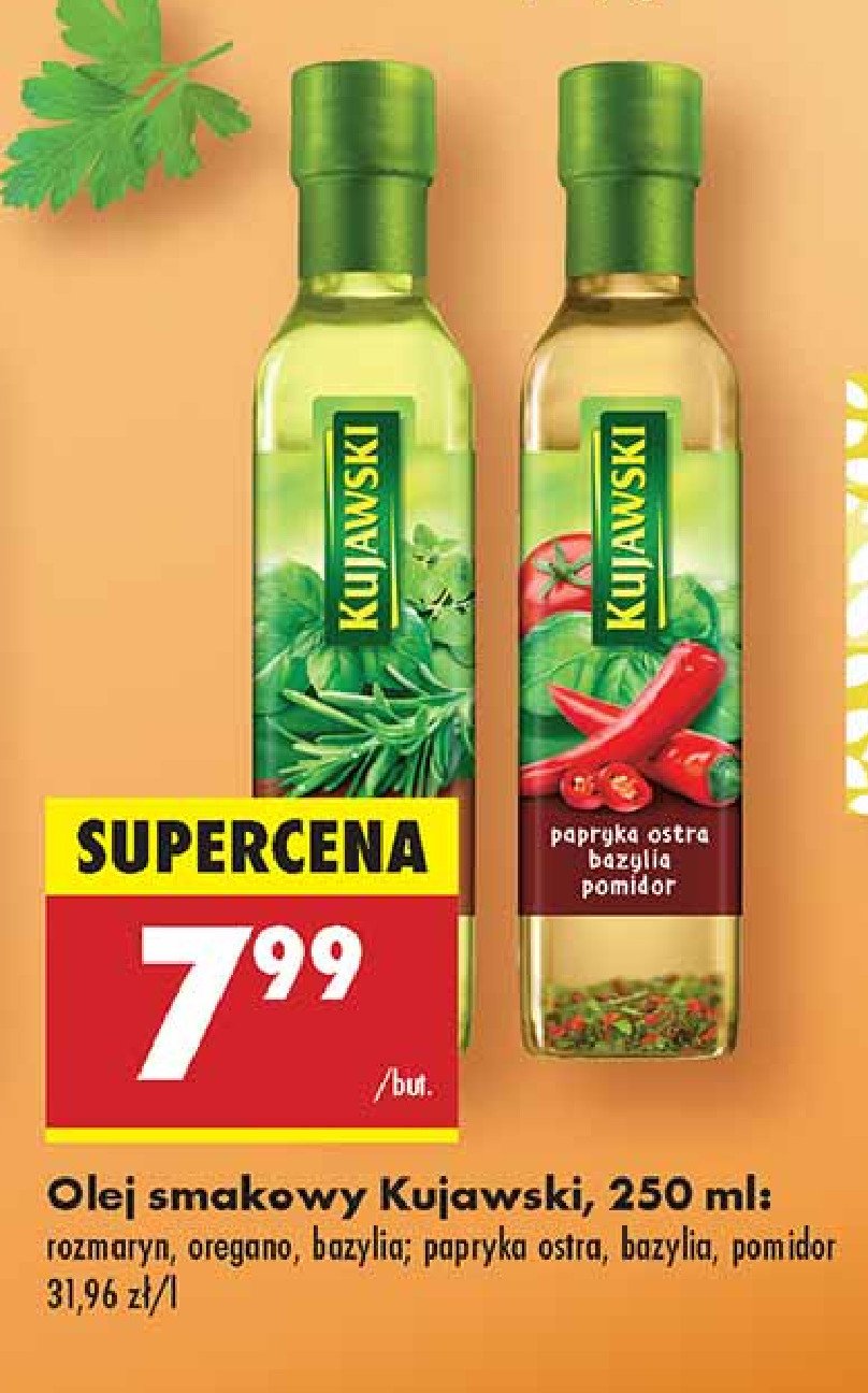 Olej papryka ostra bazylia pomidor Kujawski kruszwica promocja