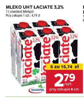 Mleko 3.2% Łaciate promocja w Stokrotka