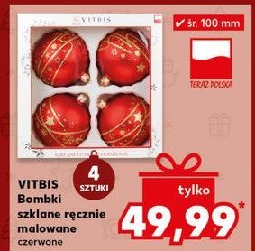 Bombki szklane dekerowane 10 cm Vitbis promocja