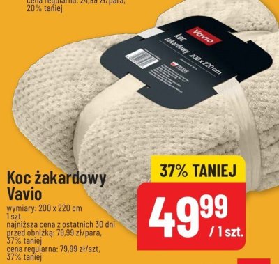 Koc żakardowy 200 x 220 cm  promocja w POLOmarket