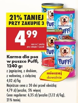 Karma dla psa z jagnięciną Puffi promocja