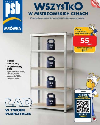 Regał metalowy ocynkowany PSB promocja w PSB Mrówka