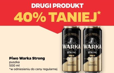 Piwo Warka Strong DRUGIE -40% promocja w Netto
