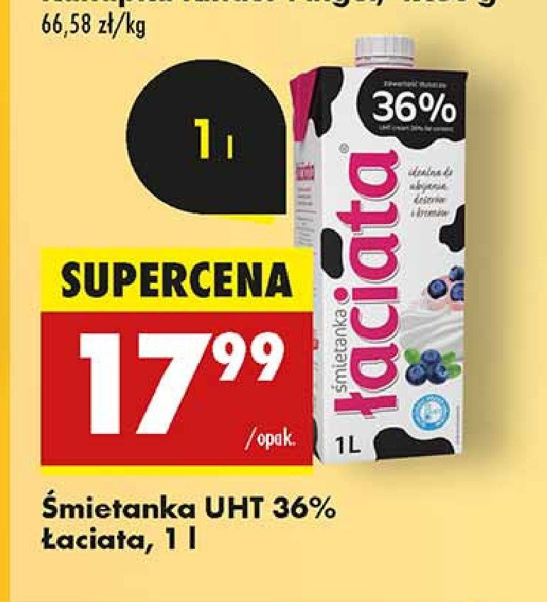 Śmietanka 36 % Łaciata promocja w Biedronka