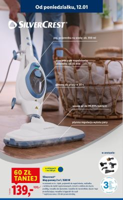 Mop parowy 2 w 1, 1500 W Silvercrest promocja w Lidl
