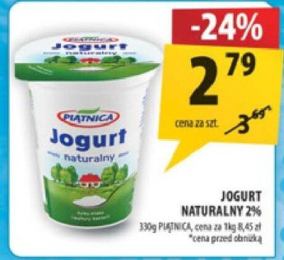 Jogurt naturalny 2% Piątnica promocja w Arhelan