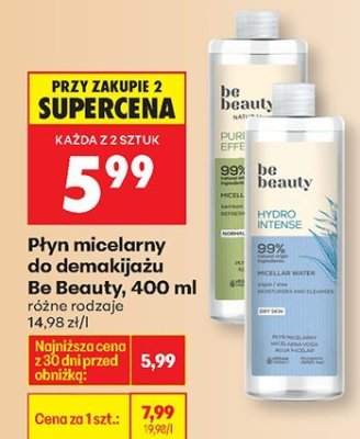 Płyn micelarny do demakijażu Be Beauty, 400 ml promocja w Biedronka