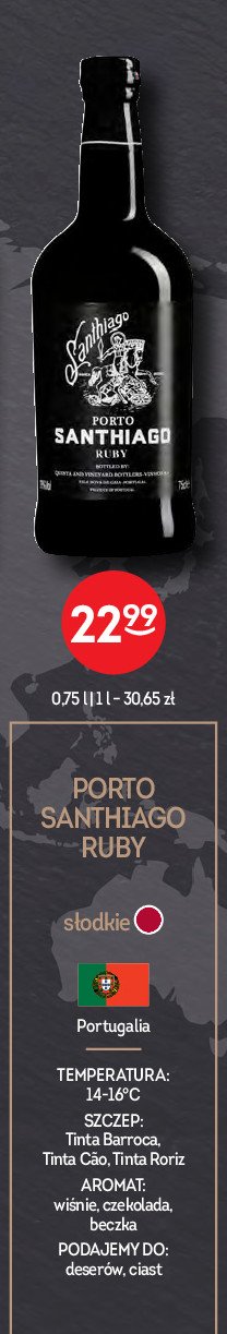 Wino Porto santhiago ruby promocja