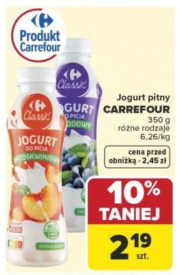 Jogurt pitny CARREFOUR różne rodzaje promocja w Carrefour