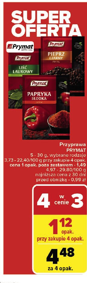 Papryka słodka mielona Prymat promocja w Carrefour Market