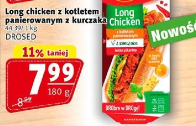 Long chicken z kotletem panierowanym z kurczaka DROSED promocja w Prim Market