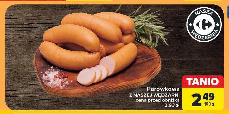 Kiełbasa parówkowa Nasza wędzarnia carrefour promocja