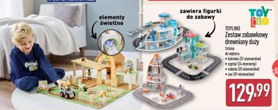 Zestaw zabawkowy drewniany duży TOYLINO promocja w Aldi