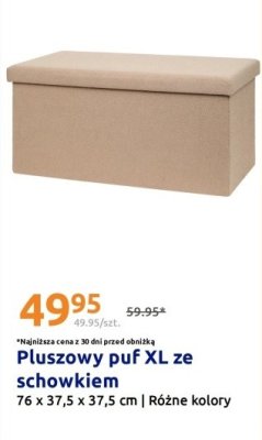 Pluszowy puf ze schowkiem promocja w Action