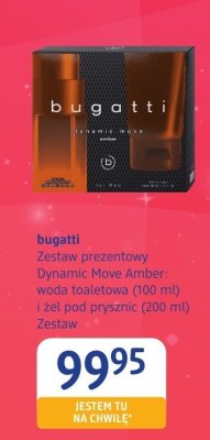 Zestaw prezentowy bugatti Dynamic Move Amber: woda toaletowa (100 ml) i żel pod prysznic (200 ml) promocja w Drogerie DM
